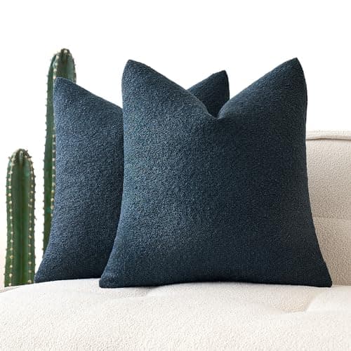 MIULEE 18x18 Inch Textured Boucle Pillow Covers Set of 2 BrownAccentLivingroom Decor