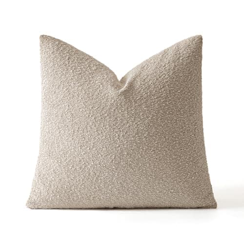 MIULEE Neutral Throw Pillow Cover 18x18 Inch Solid Texture Soft for Home Decor