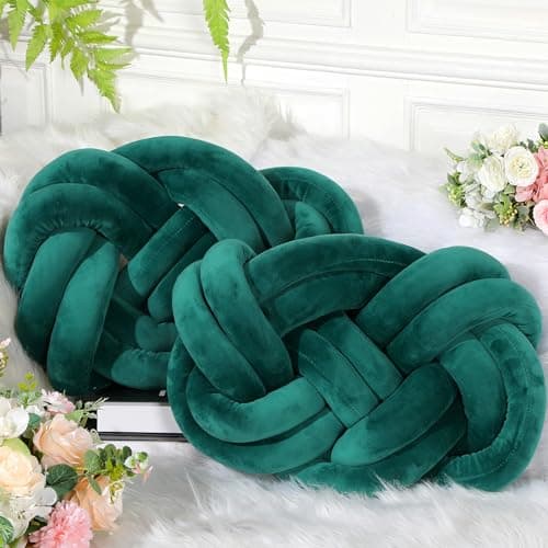 2 Knot Pillows for Couch and Home Decor (Deep Gray)