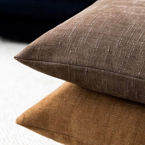 Soft Chenille Throw Pillow Covers for Couch Sofa Bedroom, Set of 2 - 20x20 Inch, Chocolate