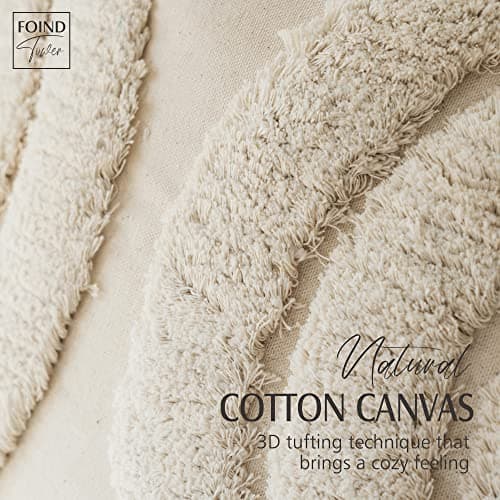Bohemian Rainbow Tufted Throw Pillow Cover with Tassels – Cozy Cotton Canvas Home Decor