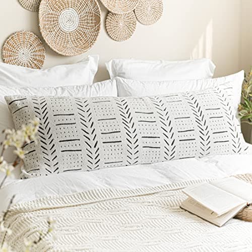 Boho Farmhouse Brown Lumbar Throw Pillow Covers, Set of 2