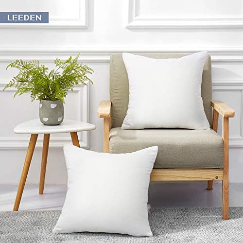 Leeden 20x20 Inch Pillow Inserts - White, Decorative Pair