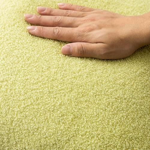 Pack of 2 Curly Faux Fur Decorative Throw Pillow Covers in Grass Green