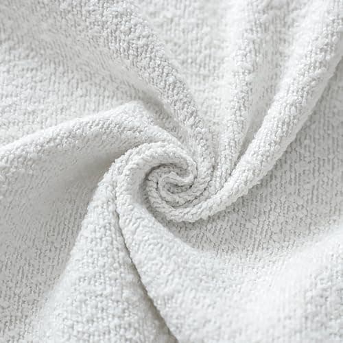 Textured Boucle Throw Pillow Covers 12x20 Inch Ivory White (Pack of 2)