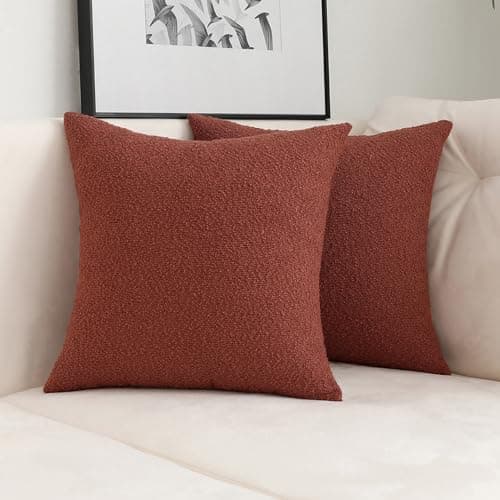 Terracotta Rust Throw Pillow Covers, Set of 2, 18x18 Inch