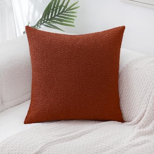 Artcest Textured Boucle Throw Pillow Covers, Oatmeal, 20"x20" for Couch, Bed and Living Room Decor