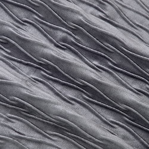MADIZZ Greyish White Textured Velvet Throw Pillows 18x18inch Cushion Covers