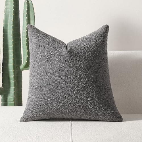 Textured Boucle Solid Pillow Cases, 17.7x17.7 Inch Set of 2