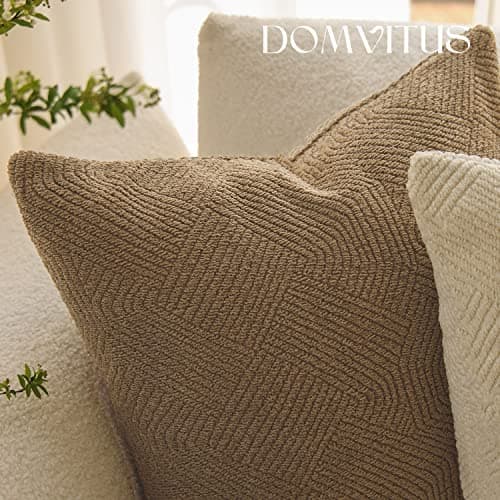 Luxury Neutral Boucle Pillow Covers Set of 2 for Couch or Bed