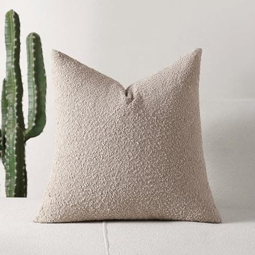 Textured Boucle Solid Pillow Cases, 17.7x17.7 Inch Set of 2
