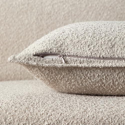 Beige Boucle Throw Pillow Covers 22x22 inch Set of 2