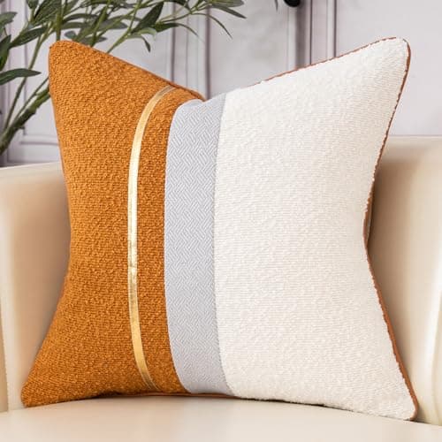 Patchwork Textured Boucle Throw Pillow Cover 18x18 Inch, Cozy Soft Gray Decor for Chair Sofa Bedroom