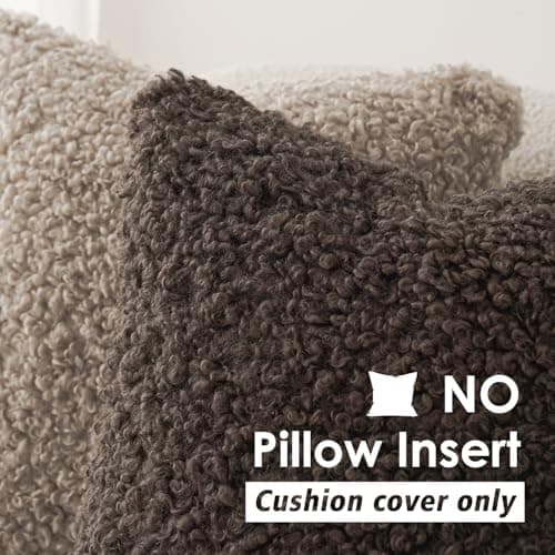 Chocolate Faux Fur Pillow Covers for Home Decor (20x20 inches, Pack of 2)