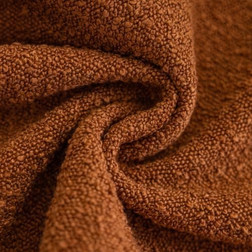 Textured Boucle Throw Pillow Covers Set of 2 18x18 Rust Neutral Home Decor