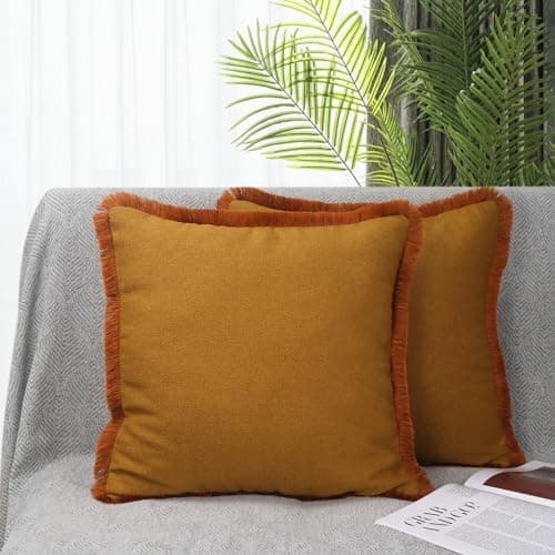 Textured Boucle 18x18 Inch Cushion Cover, Khaki Brown, Cozy Home Decor