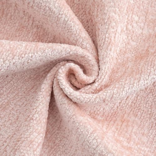 FUTEI Cream Chenille Throw Pillow Covers, 18x18 Inch Set of 2