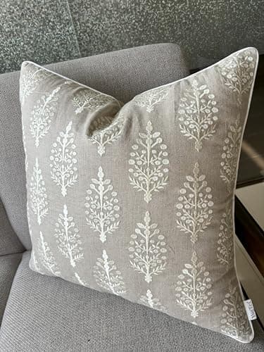 Chandni Paiseley Embroidered Decorative Square Throw Pillow Cover - 18x18 Inches