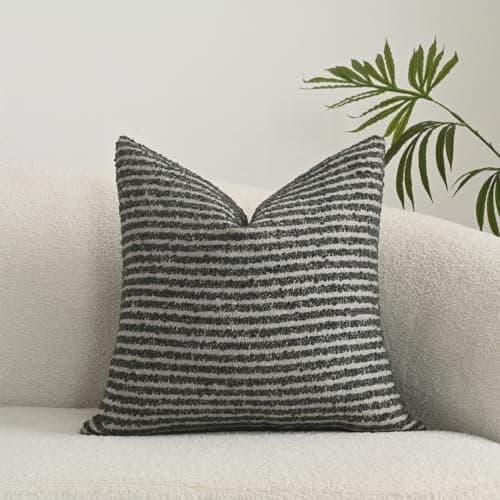 Textured Boucle Lumbar Pillow Covers 12x20 Inch, Brown