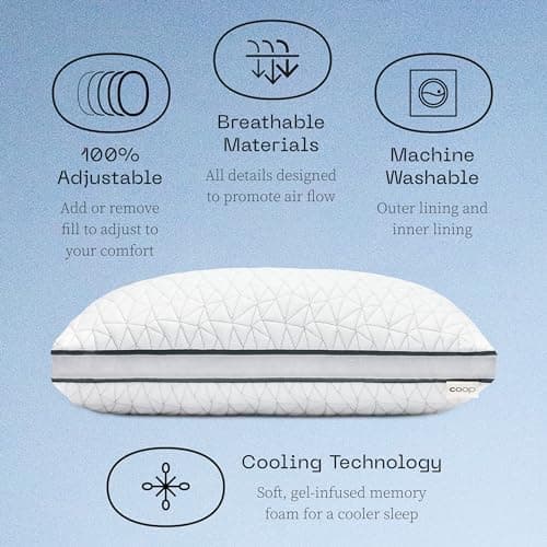 Coop Home Goods Eden Cool Adjustable Memory Foam Pillow - King Size