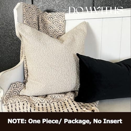 Luxury Boucle Pillow Cover for Bed Sofa - Buttery Cream, 24x24, Soft Accent Couch Cushion Case