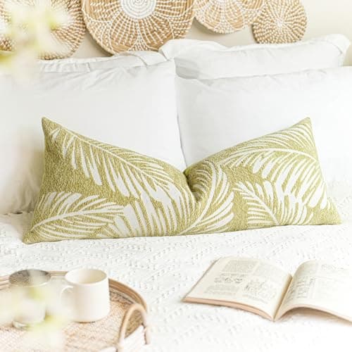 Boho Farmhouse Brown Lumbar Throw Pillow Covers, Set of 2