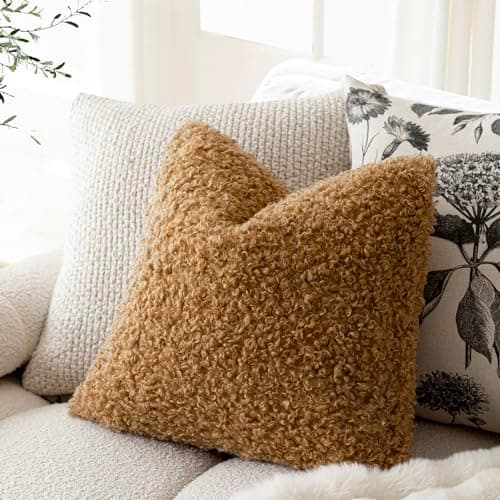 Bronze Curly Teddy Wool Pillow Covers Set - 2 Pack