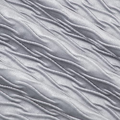 MADIZZ Greyish White Textured Velvet Throw Pillows 18x18inch Cushion Covers