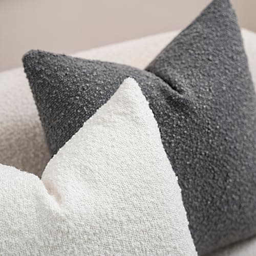 Textured Boucle Throw Pillow Covers White, Pack of 2, 18x18 Square