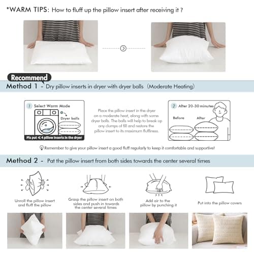 MIULEE 18x18 Decorative Pillows - Soft Cotton Covers for Sofa Couch