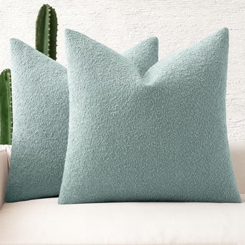 MIULEE 18x18 Inch Textured Boucle Pillow Covers Set of 2 BrownAccentLivingroom Decor
