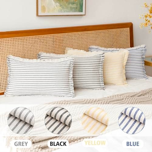 Modern Striped Throw Pillow Covers Set of 2 for Living Room Farmhouse Decor