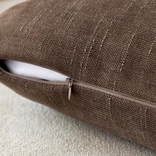 Soft Chenille Throw Pillow Covers for Couch Sofa Bedroom, Set of 2 - 20x20 Inch, Chocolate