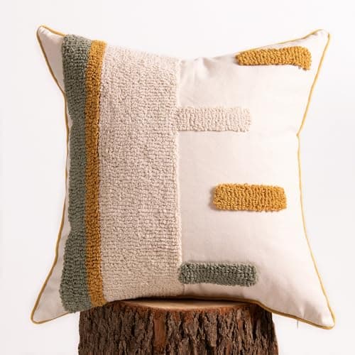 18x18 Boho Jacquard Tufted Pillow Covers, Farmhouse Decor