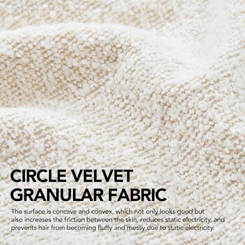 Deconovo Textured Boucle Pillow Covers, Cream, 20x20, Living Room Decor
