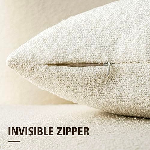 Textured Boucle Throw Pillow Covers - Cozy Soft Decorative Cushion Case