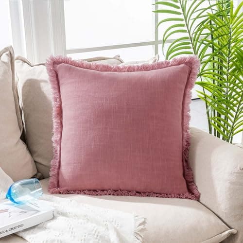 Linen Lumbar Decorative Throw Pillow Cover for Couch Sofa Bed Outdoor