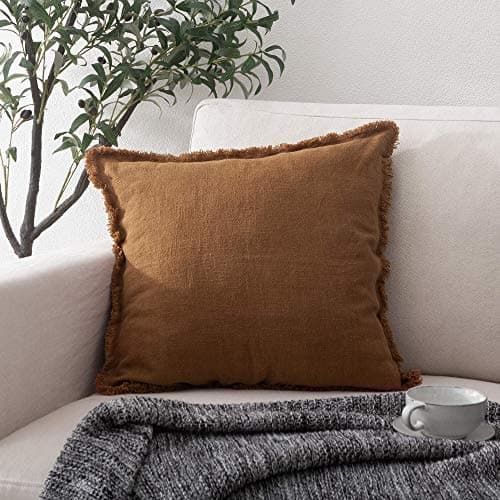Linen Lumbar Decorative Throw Pillow Cover for Couch Sofa Bed Outdoor