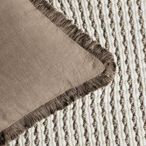 Farmhouse Boho Fringe Throw Pillow Covers Set of 2 for Living Room Home Decor