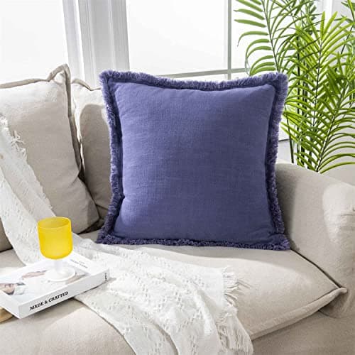 Linen Lumbar Decorative Throw Pillow Cover for Couch Sofa Bed Outdoor