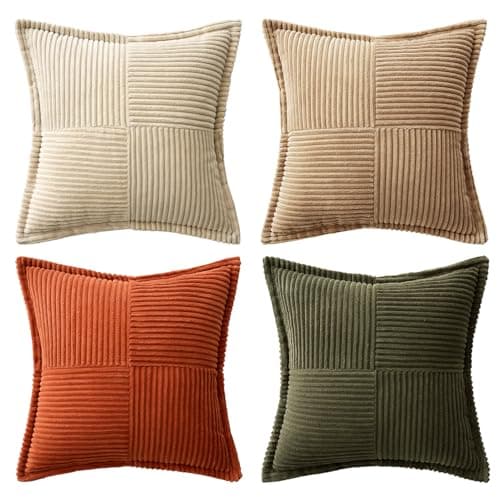 MIULEE Spring Green Patchwork Throw Pillow Covers for Home Decor