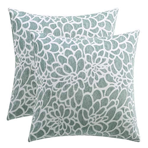 20x20 Inch Embroidered Throw Pillow Covers Set Gray Farmhouse Living Room