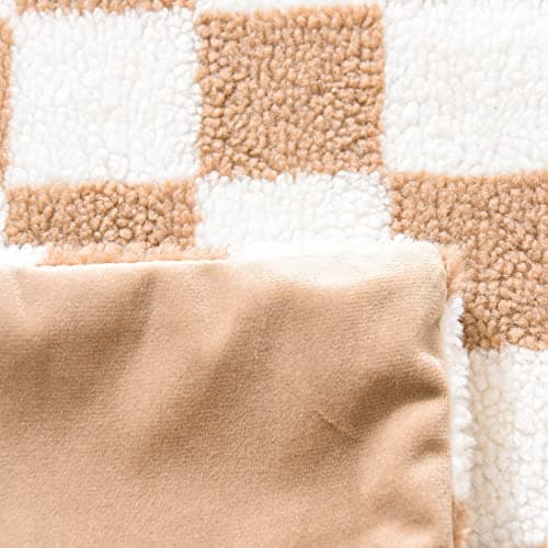 Soft Sherpa Checkerboard Decorative Pillow Covers