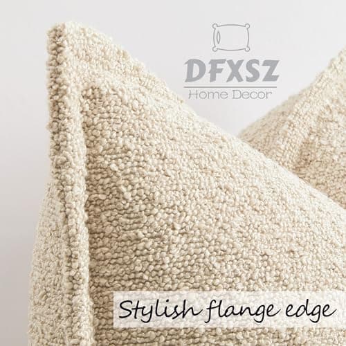 DFXSZ Simple Imitation Lamb Wool Throw Pillow Covers 18x18 Set of 2 Home Decor