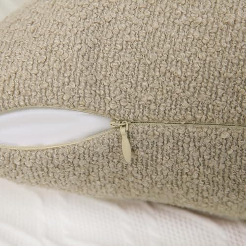 Artcest Textured Boucle Throw Pillow Covers, Oatmeal, 20"x20" for Couch, Bed and Living Room Decor