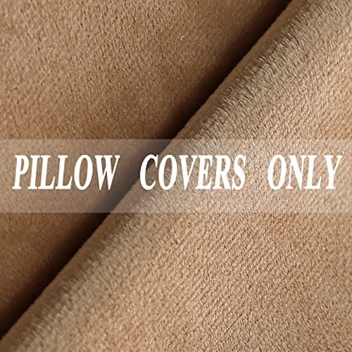 JIAHANNHA Velvet Brown Throw Pillow Covers for Living Room Couch 18x18 Inches