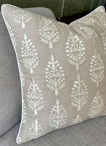 Chandni Paiseley Embroidered Decorative Square Throw Pillow Cover - 18x18 Inches