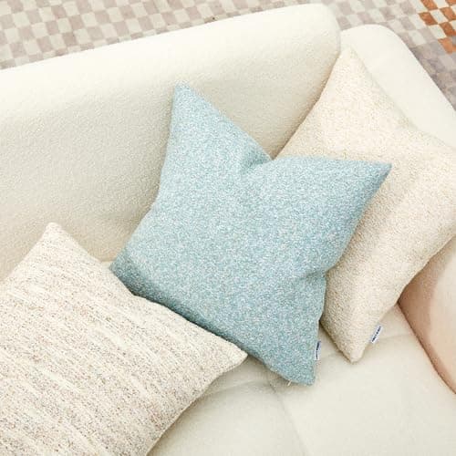 Spring Soft Boucle Throw Pillow Covers, Set of 2 Beige Accent Cushion Covers
