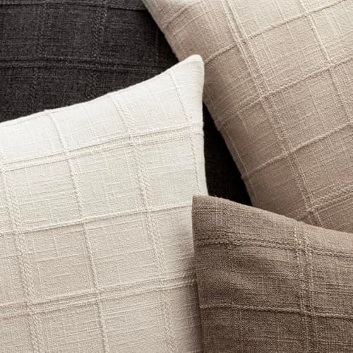 Set of 2 Decorative Linen Pillow Covers for Farmhouse and Boho Home Decor, 18×18 Inch