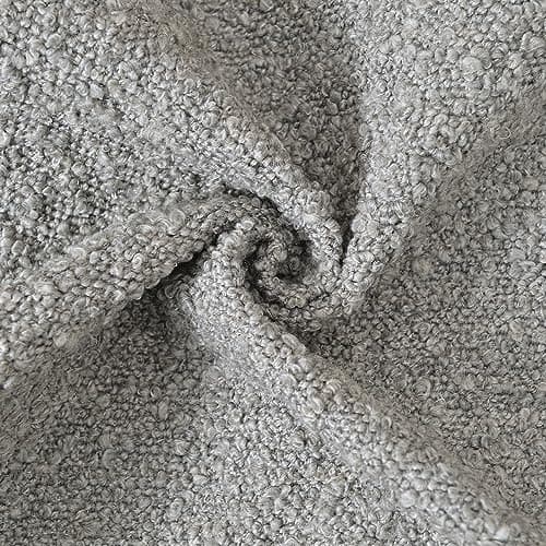 Light Grey Textured Boucle Throw Pillow Cover 12x20 Inch for Sofa, Bed, Living Room